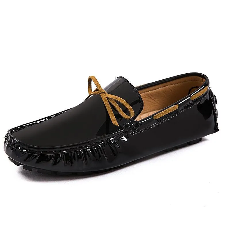 Plus Size 36-48 Mens Loafers Shoes Luxury Patent Leather Casual Peas Shoes