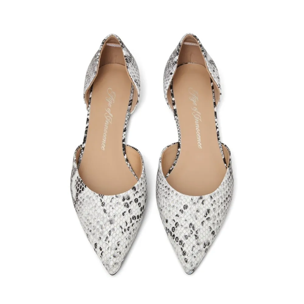 Sandra Snake Print White/Black