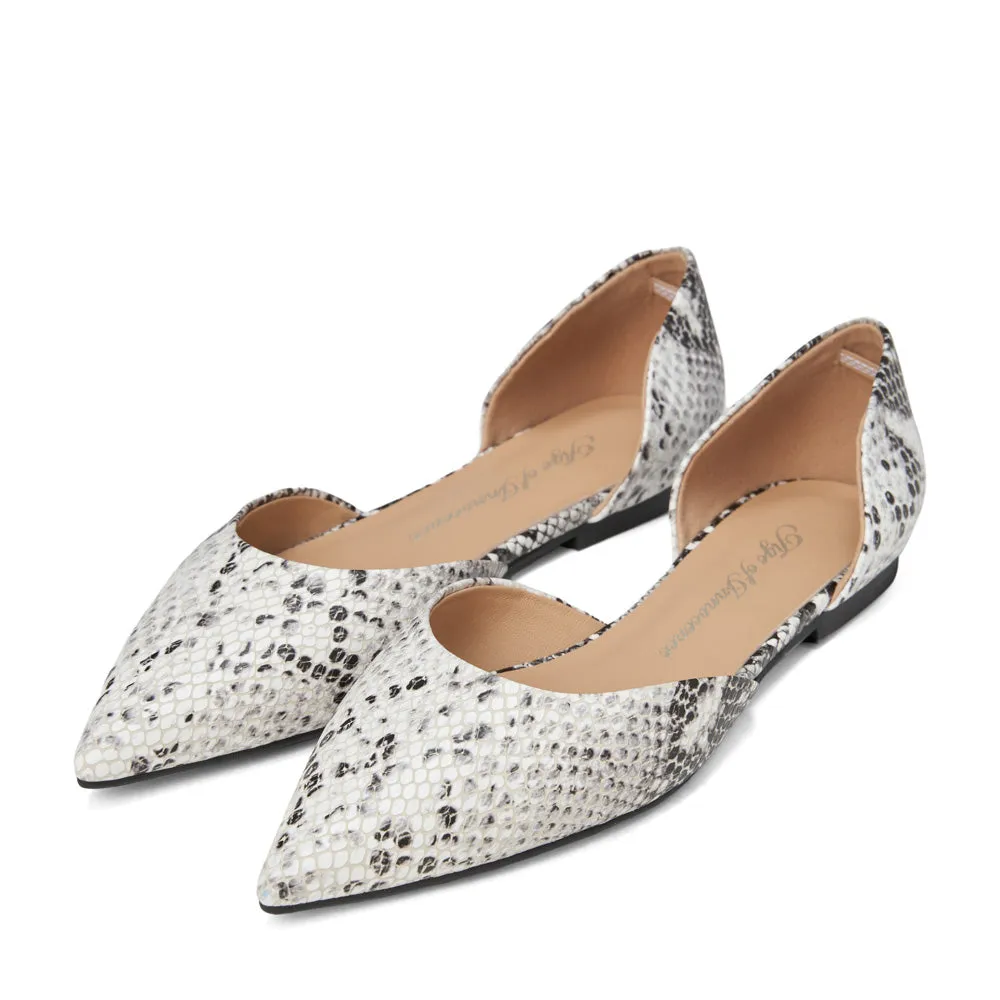 Sandra Snake Print White/Black