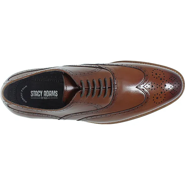 Stacy Adams Cognac Dunbar Wingtip Oxford Shoes