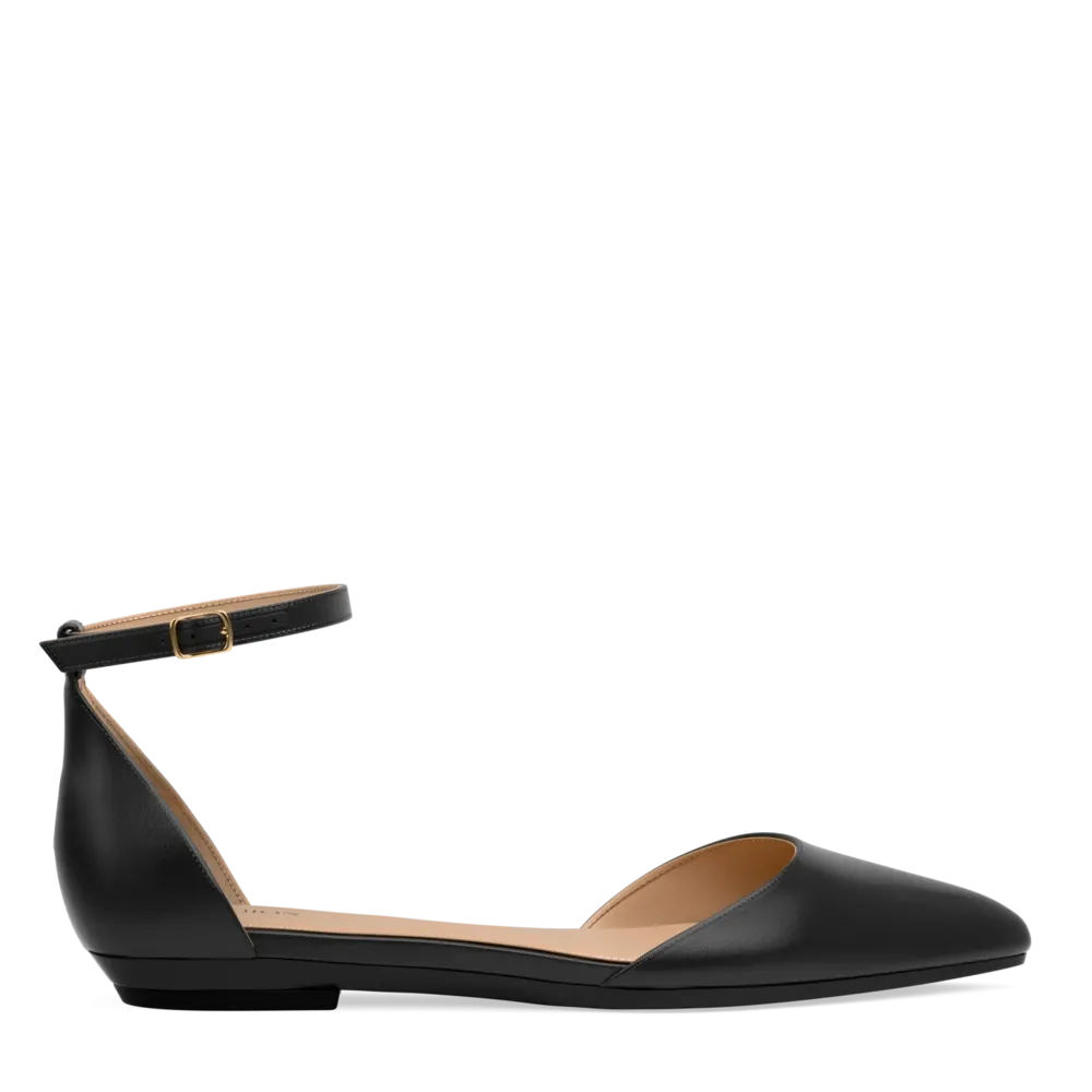 The D'Orsay - Coal Satin Flat