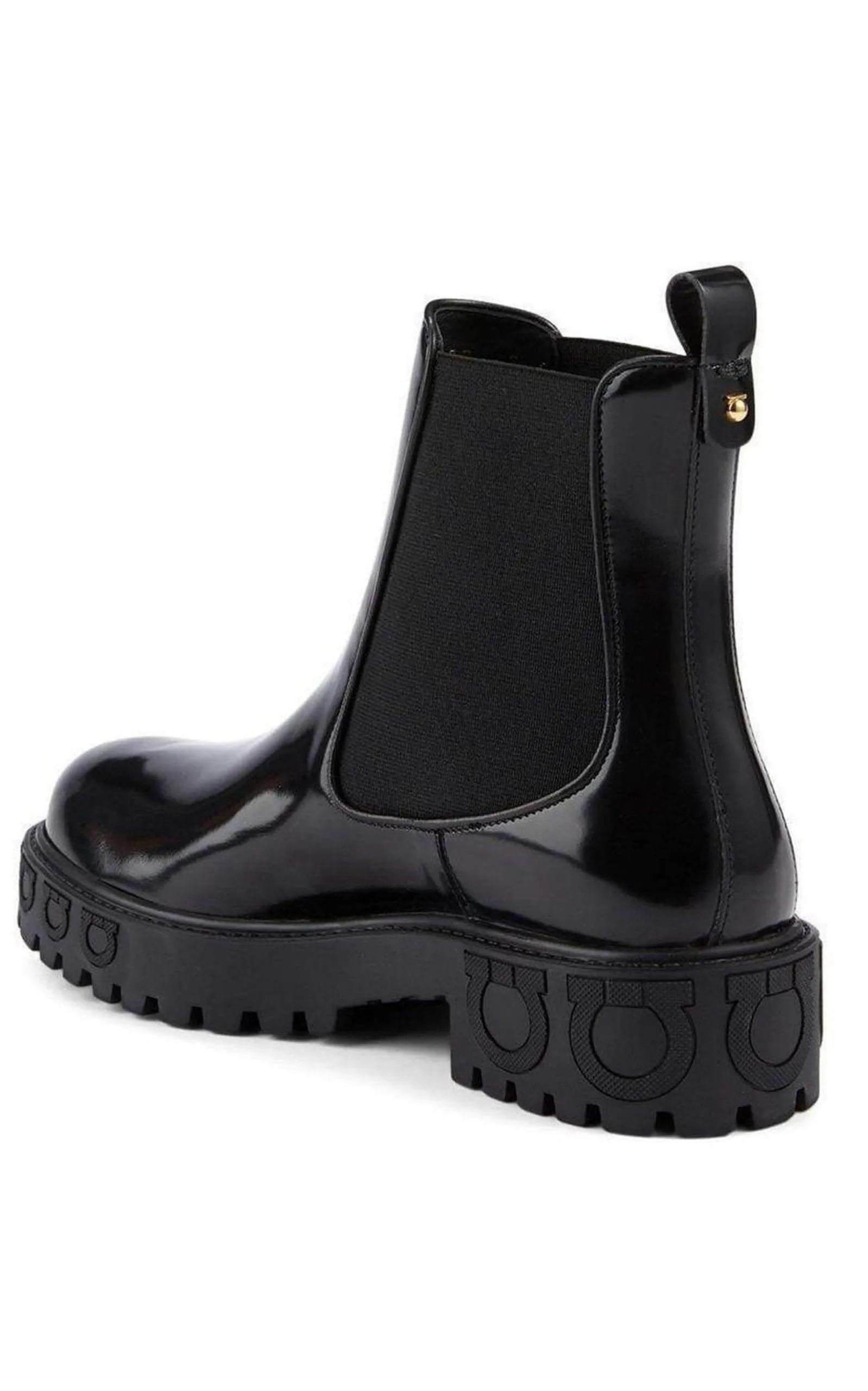 Varsi Leather Gancini-Sole Chelsea Boots