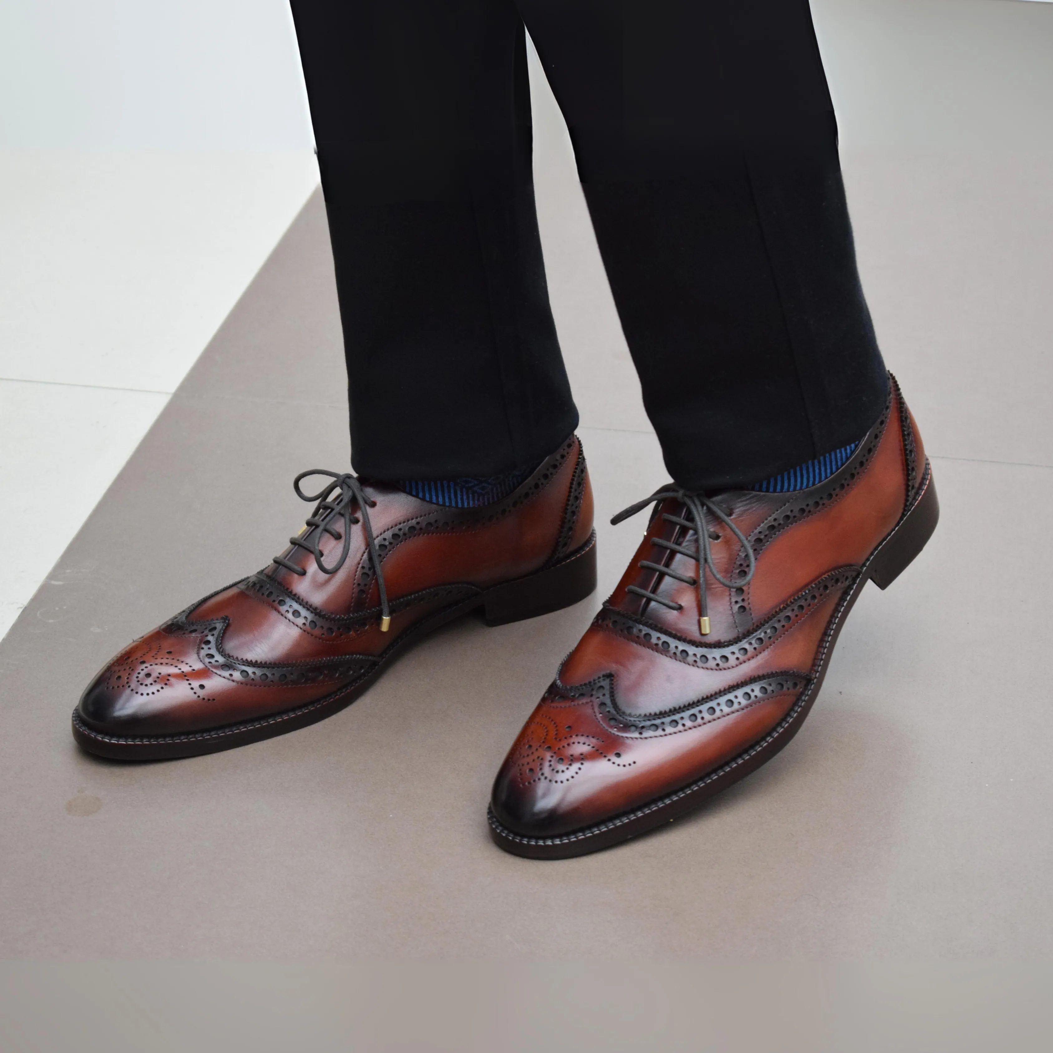 Wingtip Brogue Oxford- Dark Brown