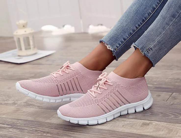 Women's tennis shoes Knitting sneakers breathable best shoes for walking