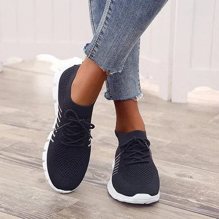 Women's tennis shoes Knitting sneakers breathable best shoes for walking