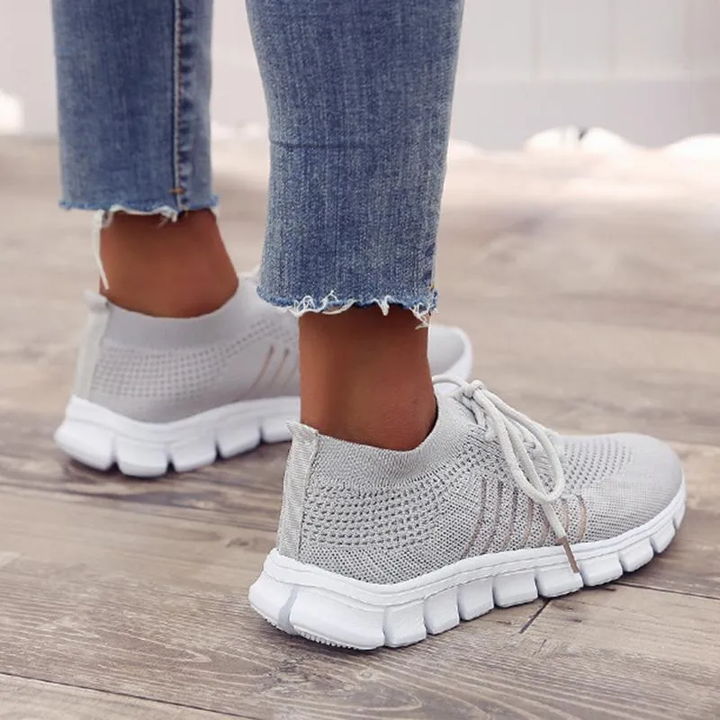 Women's tennis shoes Knitting sneakers breathable best shoes for walking