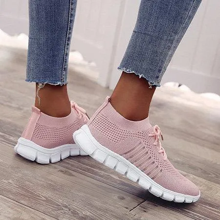 Women's tennis shoes Knitting sneakers breathable best shoes for walking